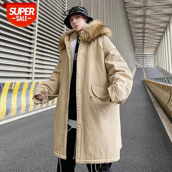workwear cotton men's mid-length korean version of the trend thickening students big fur collar jacket #8y6r, Black;brown
workwear cotton men's mid-length korean version of the trend thickening students big fur collar jacket #8y6r, Black;brown
