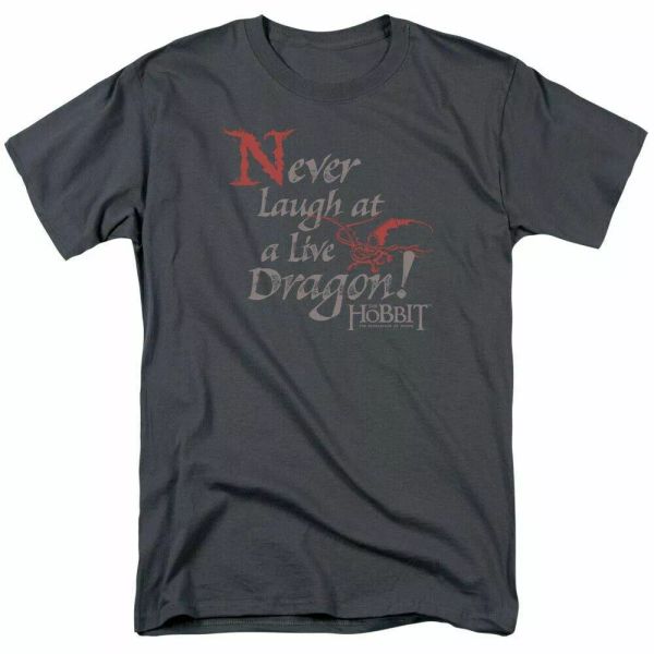 the hobbit never laugh t shirt mens licensed fantasy movie tee charcoal, White;black
the hobbit never laugh t shirt mens licensed fantasy movie tee charcoal, White;black