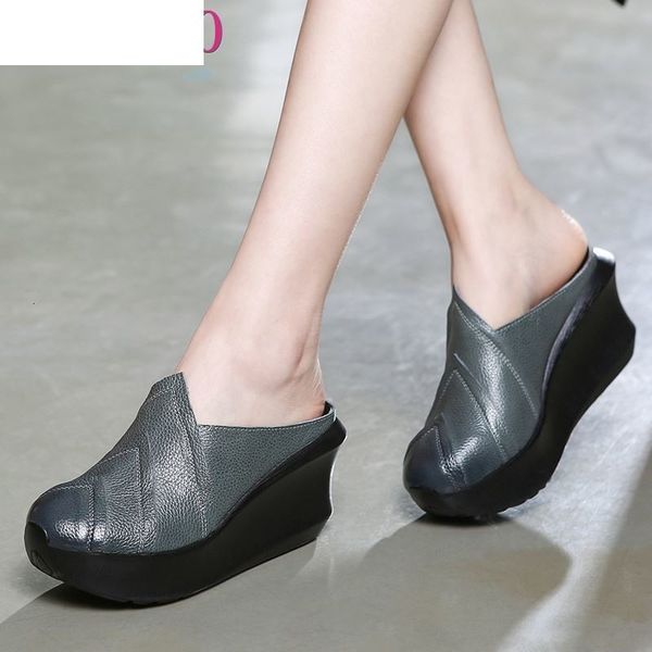 sandals 2021 genuine leather women slippers 8 cm high heels wedges summer shoes platform retro handmade slipper u33i, Black
sandals 2021 genuine leather women slippers 8 cm high heels wedges summer shoes platform retro handmade slipper u33i, Black