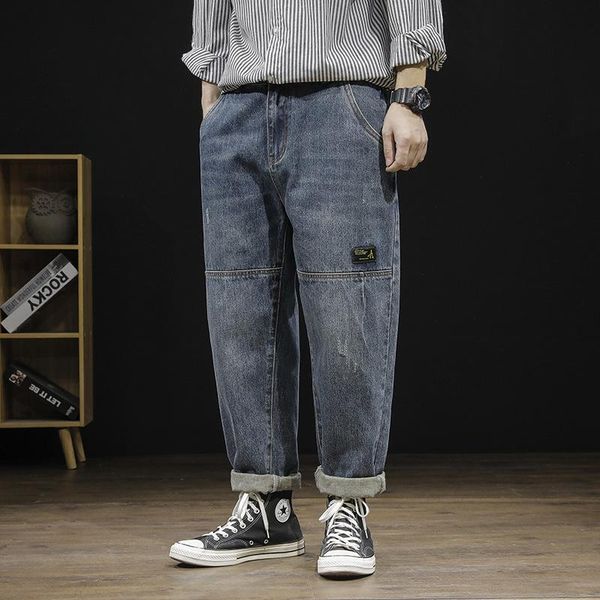 men's jeans 21autumn trousers loose fashion brand ins large casual pants korean trend harlan wear, Blue
men's jeans 21autumn trousers loose fashion brand ins large casual pants korean trend harlan wear, Blue