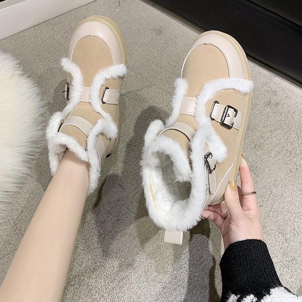 boots drop winter fur buckle flat heels cotton padded shoes warm snow woman faux suede thick plush botas women metal, Black
boots drop winter fur buckle flat heels cotton padded shoes warm snow woman faux suede thick plush botas women metal, Black