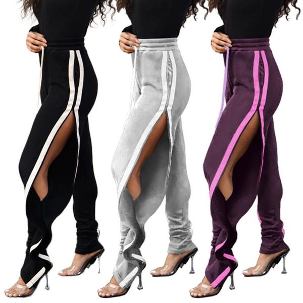 women's pants & capris echoine women stretch high waist fall winter trousers female split ruffled straps casual sweatpants joggers clot, Black;white
women's pants & capris echoine women stretch high waist fall winter trousers female split ruffled straps casual sweatpants joggers clot, Black;white