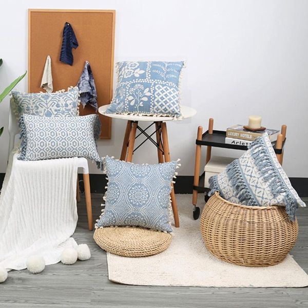 pillow case vintage blue flowers cushion cover tassels decoration geometric 45x45cm / 30x50cm sofa pillowcase sham
pillow case vintage blue flowers cushion cover tassels decoration geometric 45x45cm / 30x50cm sofa pillowcase sham