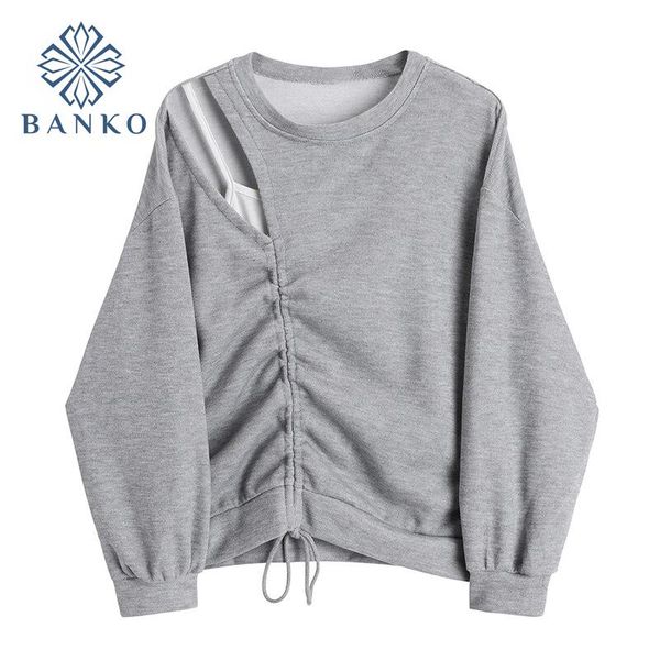 women's hoodies & sweatshirts one-shoulder pullover sweatshirt 2021 drawstring lace-up streetwear spliced jumper sportswear female loos, Black
women's hoodies & sweatshirts one-shoulder pullover sweatshirt 2021 drawstring lace-up streetwear spliced jumper sportswear female loos, Black