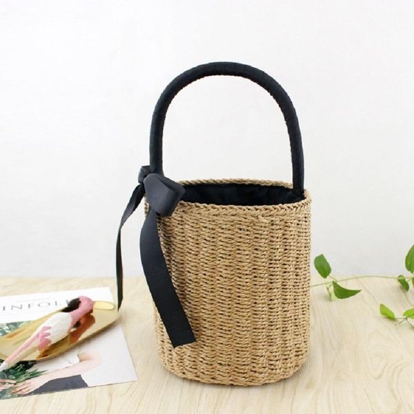 cylinder carrying straw bag summer holiday leisure ribbon woven portable bucket storage baskets
cylinder carrying straw bag summer holiday leisure ribbon woven portable bucket storage baskets