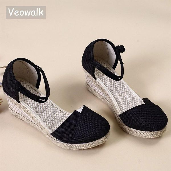 veowalk handmade women plain linen sandals wedge espadrilles platforms 5cm heel comfort bohemian ladies casual summer shoes, Black
veowalk handmade women plain linen sandals wedge espadrilles platforms 5cm heel comfort bohemian ladies casual summer shoes, Black
