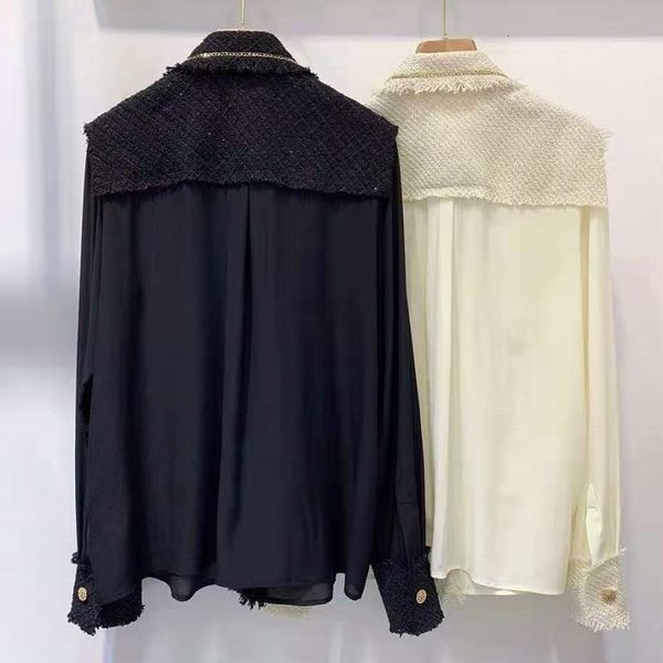 capris blouse shirts 2021 spring style women turn-down collar golden buttons front chest pocket deco long sleeve white black silk shirt, Black;gray
capris blouse shirts 2021 spring style women turn-down collar golden buttons front chest pocket deco long sleeve white black silk shirt, Black;gray
