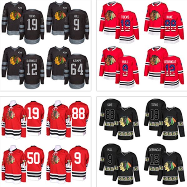 custom chicago blackhawks jersey 9 bobby hull 88 patrick kane 19 jonathan toews 12 debrincat 50 crawford 64 keith dach sharp usa flag hockey, Black;red
custom chicago blackhawks jersey 9 bobby hull 88 patrick kane 19 jonathan toews 12 debrincat 50 crawford 64 keith dach sharp usa flag hockey, Black;red