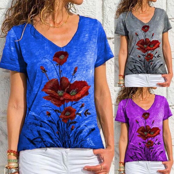 women's t-shirt women tshirt v neck floral printed ladies blouse shirt summer short sleeve female tee 3 color basic d30, White
women's t-shirt women tshirt v neck floral printed ladies blouse shirt summer short sleeve female tee 3 color basic d30, White