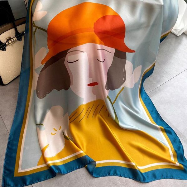 scarves 180x90cm silk scarf for women, bandana long, wrap shawl, hijab, silent, beach sarong, fashionable, 2021scarf shawl wholesale, Blue;gray
scarves 180x90cm silk scarf for women, bandana long, wrap shawl, hijab, silent, beach sarong, fashionable, 2021scarf shawl wholesale, Blue;gray