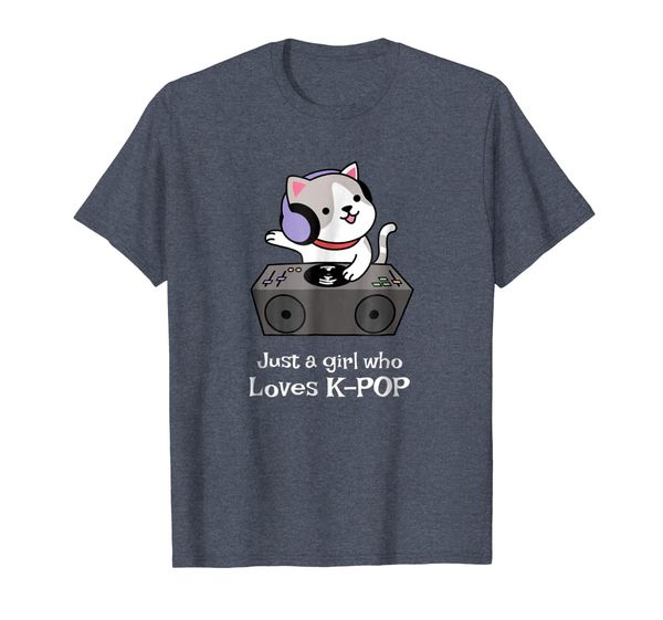 just a girl who loves k-pop merchandise gift funny shirt her, White;black