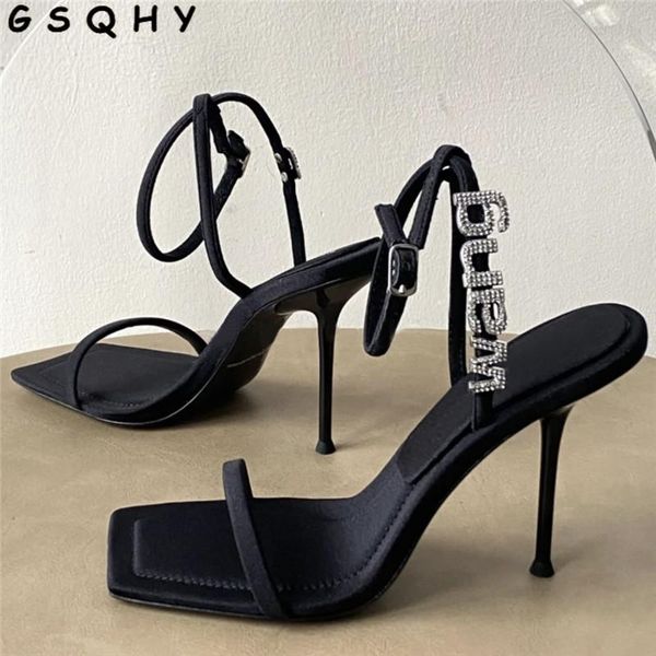 sandals 2021 square toe women crystal letters decor pumps high heels silk wedding dress shoes gladiator sandal, Black
sandals 2021 square toe women crystal letters decor pumps high heels silk wedding dress shoes gladiator sandal, Black