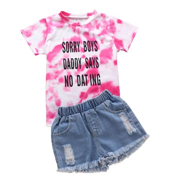 baby girls short sleeve + denim shorts, camouflage print hole decoration elastic waist summer clothing sets, White
baby girls short sleeve + denim shorts, camouflage print hole decoration elastic waist summer clothing sets, White