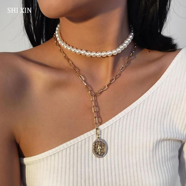 short pearl choker colar necklace long tassel crystal coin pendant for women 2021 fashion necklaces neck jewelry, Silver
short pearl choker colar necklace long tassel crystal coin pendant for women 2021 fashion necklaces neck jewelry, Silver