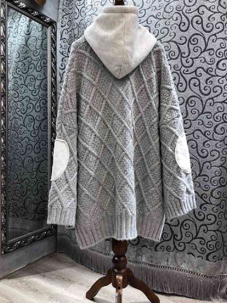 hoodies 2021 autumn winter outwears women hooded twist knitting pocket patchwork casual loose coat cardigans, Black
hoodies 2021 autumn winter outwears women hooded twist knitting pocket patchwork casual loose coat cardigans, Black