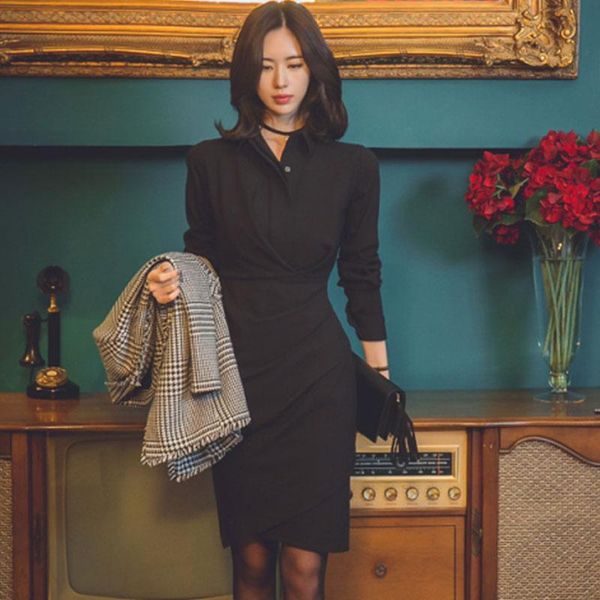 casual dresses coigarsam solid women dress spring pleated black 798, Black;gray
casual dresses coigarsam solid women dress spring pleated black 798, Black;gray