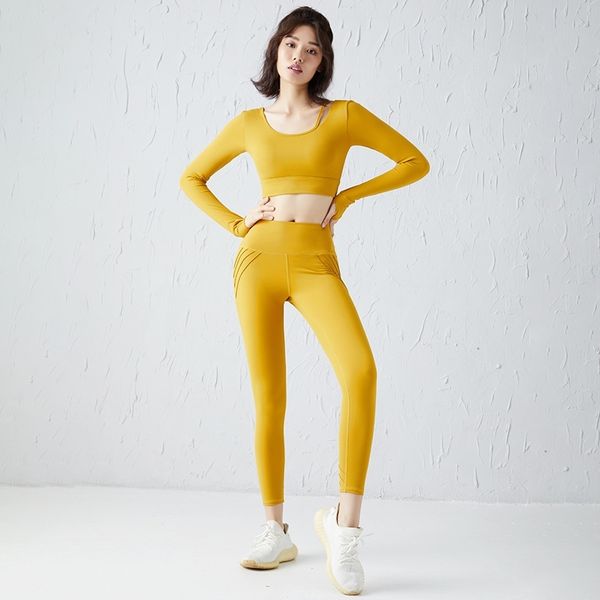 lulu same style yoga suit set female spring and summer yoga fitness long sleeve skin touching naked feeling high waist hip lifting, Gray
lulu same style yoga suit set female spring and summer yoga fitness long sleeve skin touching naked feeling high waist hip lifting, Gray