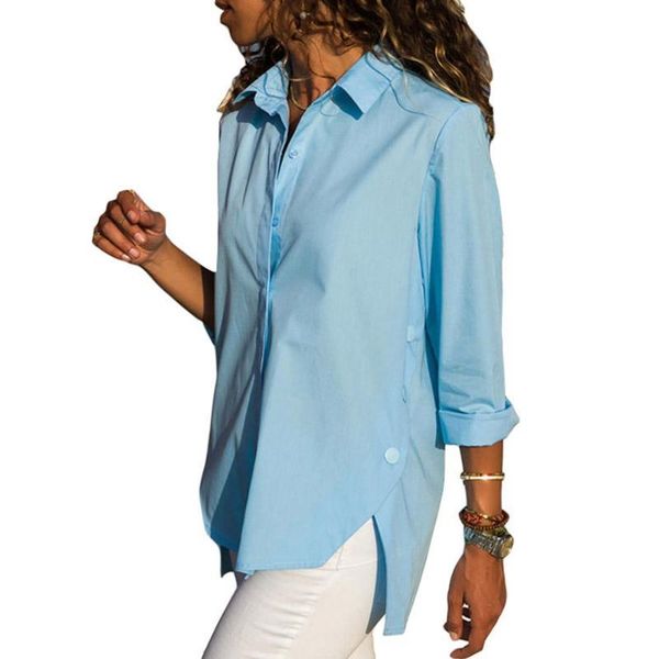autumn solid color turn-down collar shirts women casual long sleeve irregular hem blouse ladies office blusas women's blouses, White
autumn solid color turn-down collar shirts women casual long sleeve irregular hem blouse ladies office blusas women's blouses, White