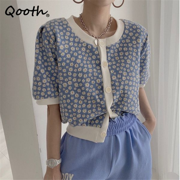 qooth floral o-neck knitted puff sleeve sweater summer sweet single-breasted daisy slim sweater korean style thin qt616 210518, White
qooth floral o-neck knitted puff sleeve sweater summer sweet single-breasted daisy slim sweater korean style thin qt616 210518, White