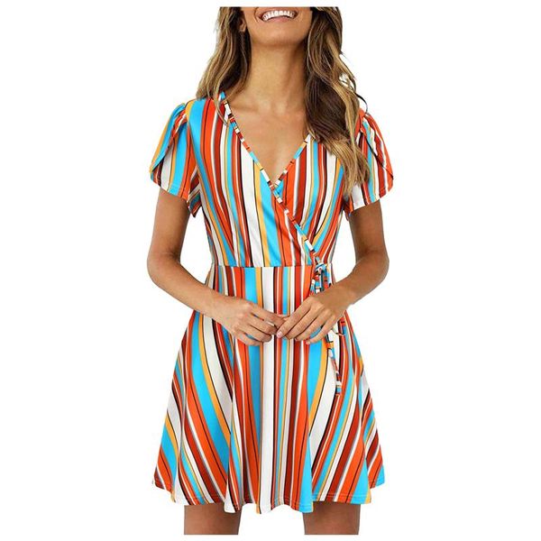 ethnic clothing summer casual a-line dress women's floral print short sleeve v neck mini sundress with belt, Red
ethnic clothing summer casual a-line dress women's floral print short sleeve v neck mini sundress with belt, Red