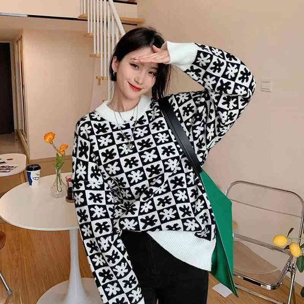 men's sweaters pulôver camisola feminina manga comprida estampada de malha oversized outono vestuário feminino 5z21, White;black
men's sweaters pulôver camisola feminina manga comprida estampada de malha oversized outono vestuário feminino 5z21, White;black
