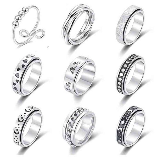 spinning spinner ring moon sun cat rotating stainless steel rings for women men fashion anxiety sensory couple antistress, Silver
spinning spinner ring moon sun cat rotating stainless steel rings for women men fashion anxiety sensory couple antistress, Silver