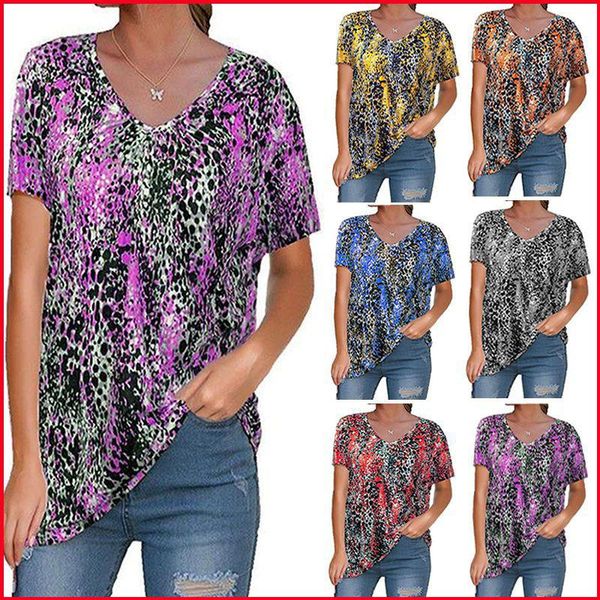 summer plus size loose tunic women's leopard printed v-neck short sleeve t shirt tee femme camisetas mujer tshirts t-shirt, White
summer plus size loose tunic women's leopard printed v-neck short sleeve t shirt tee femme camisetas mujer tshirts t-shirt, White
