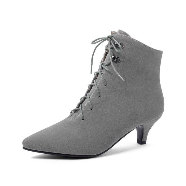fashion lace up ankle boots for women new casual pointed toe beige grey women's ankle boots short shoes lady large size 48 210428, Black
fashion lace up ankle boots for women new casual pointed toe beige grey women's ankle boots short shoes lady large size 48 210428, Black