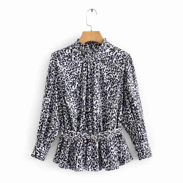 women's knits & tees women autumn winter vintage leopard print za shirt female fashion animal long sleeve blous with belt for chic, White
women's knits & tees women autumn winter vintage leopard print za shirt female fashion animal long sleeve blous with belt for chic, White