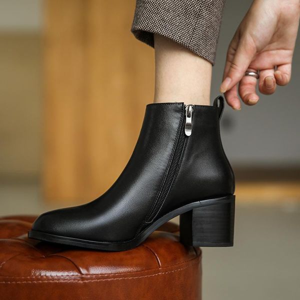 boots royesic genuine cow leather women's thick-soled zipper single fall 2021 british style round ankle women, Black
boots royesic genuine cow leather women's thick-soled zipper single fall 2021 british style round ankle women, Black