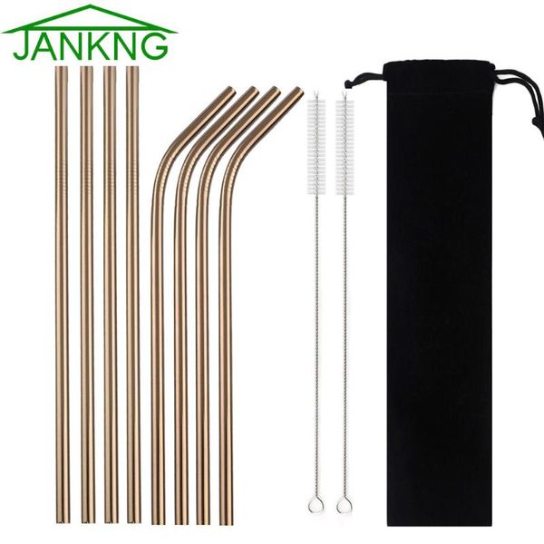 drinking straws jankng reusable colorful straw 304 stainless steel metal food grade bar accessories with brush
drinking straws jankng reusable colorful straw 304 stainless steel metal food grade bar accessories with brush