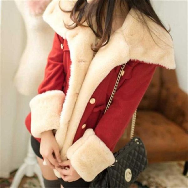 women's jackets autumn/winter style mid-length fashion woolen and velvet cotton coat fur collar jacket woman, Black;brown
women's jackets autumn/winter style mid-length fashion woolen and velvet cotton coat fur collar jacket woman, Black;brown