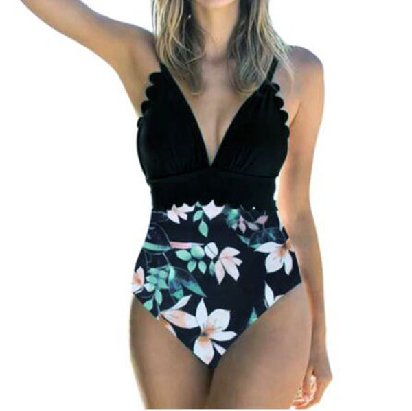 wear women one piece swimsuits ruffle leaf print deep v neck adjustable bathing suit backless bodysuit plus size beachwear, Black
wear women one piece swimsuits ruffle leaf print deep v neck adjustable bathing suit backless bodysuit plus size beachwear, Black