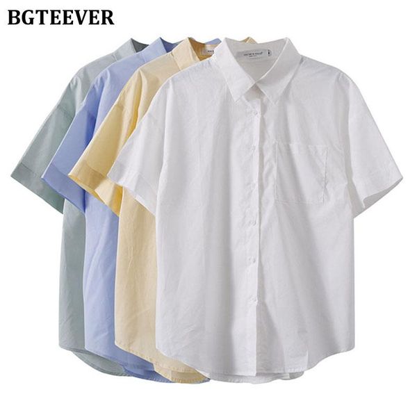 women's blouses & shirts bgteever 2021 summer turn-down collar single-breasted women casual loose short sleeve female ladies blusas, White
women's blouses & shirts bgteever 2021 summer turn-down collar single-breasted women casual loose short sleeve female ladies blusas, White