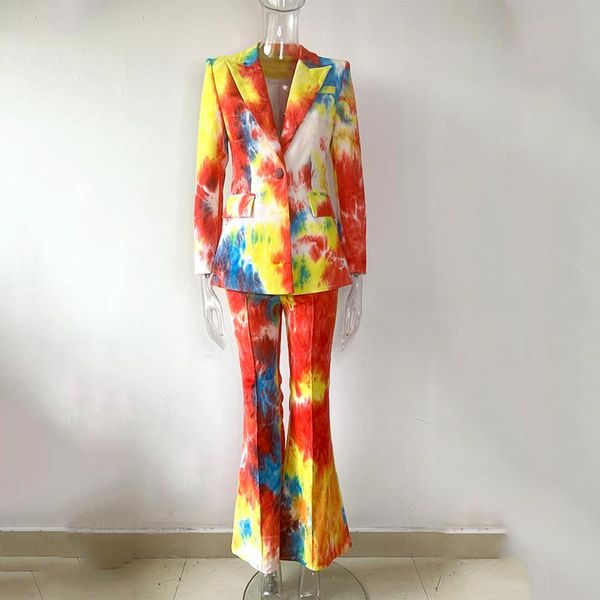 women's two piece pants gorgeous luxury tie dye 2 set spring fall for women notched single button blazer flared trousers trend latest s, White
women's two piece pants gorgeous luxury tie dye 2 set spring fall for women notched single button blazer flared trousers trend latest s, White