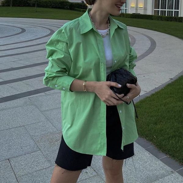 women's blouses & shirts spring and autumn casual solid color lapel long-sleeved loose shirt, White
women's blouses & shirts spring and autumn casual solid color lapel long-sleeved loose shirt, White