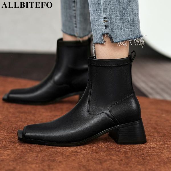boots allbitefo comfortable elastic material + genuine leather ankle square toe thick heel high shoes autumn women, Black
boots allbitefo comfortable elastic material + genuine leather ankle square toe thick heel high shoes autumn women, Black