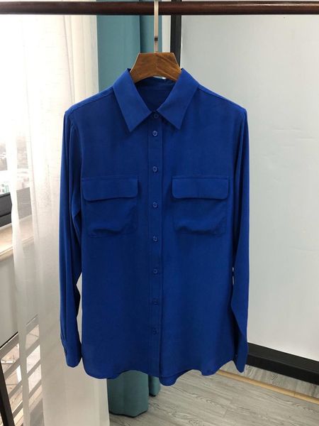 women's blouses & shirts 100% silk blue women double pockets shirt female turn down collar long sleeve ladies office blouse rmp1, White
women's blouses & shirts 100% silk blue women double pockets shirt female turn down collar long sleeve ladies office blouse rmp1, White