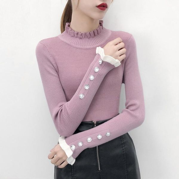 women's sweaters 2021 winter casual turtleneck women sweater elastic pullover pull femme sueter mujer butterfly sleeve knitted lady clo, White;black
women's sweaters 2021 winter casual turtleneck women sweater elastic pullover pull femme sueter mujer butterfly sleeve knitted lady clo, White;black