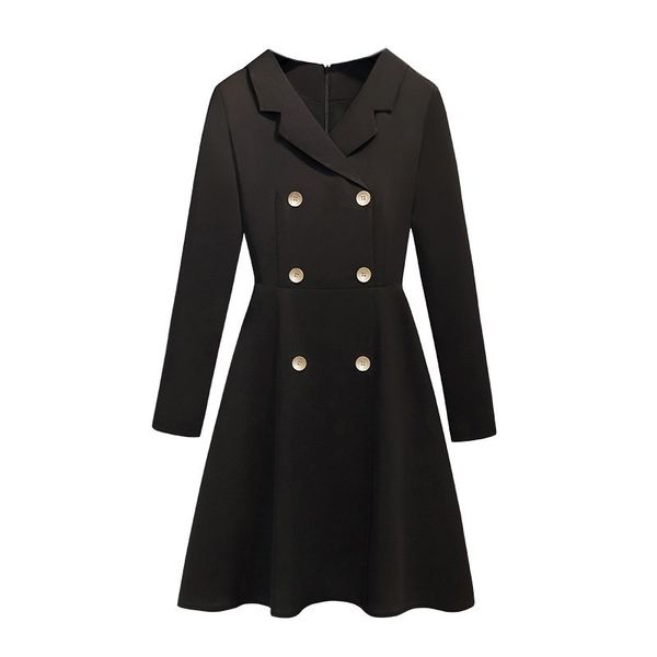 black notched collar long sleeve mini short dress button solid work office lady d0783 210514, Black;gray
black notched collar long sleeve mini short dress button solid work office lady d0783 210514, Black;gray