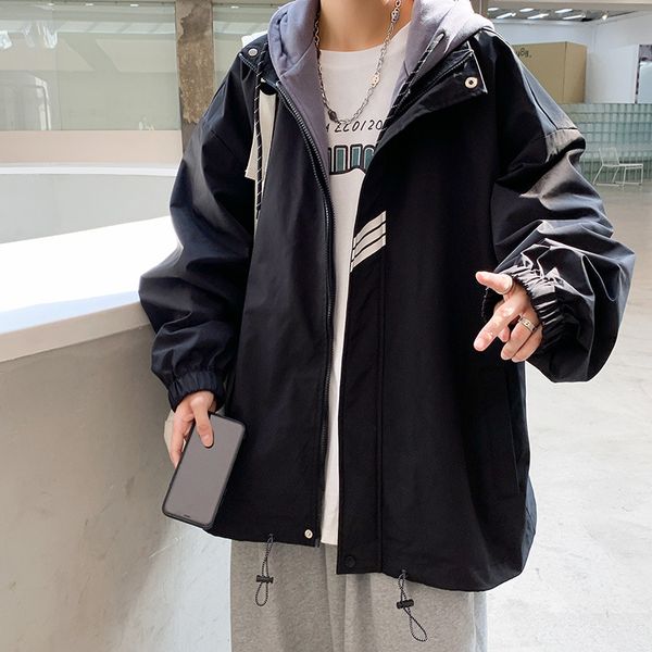jackets 2021 autumn and winter splicing solid color couple baseball korean loose casual et boys' fashion, Black;brown
jackets 2021 autumn and winter splicing solid color couple baseball korean loose casual et boys' fashion, Black;brown
