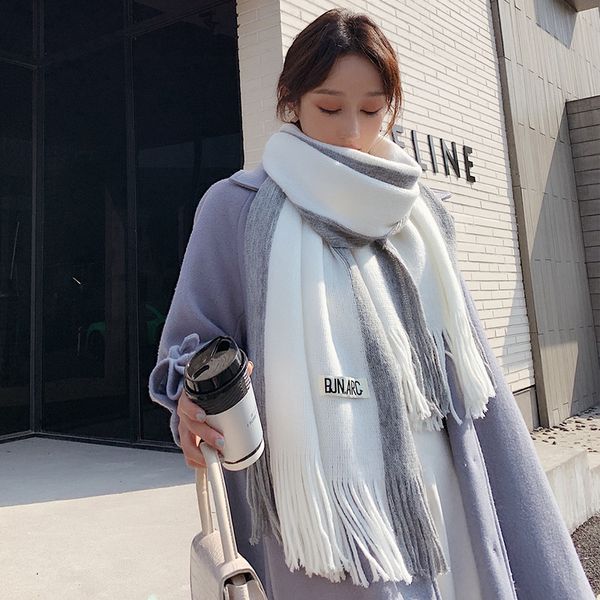 2022 autumn and winter new korean scarf designer wild thick knitted wool ladies scarf labeling couple scarf soft shawl, Blue;gray
2022 autumn and winter new korean scarf designer wild thick knitted wool ladies scarf labeling couple scarf soft shawl, Blue;gray