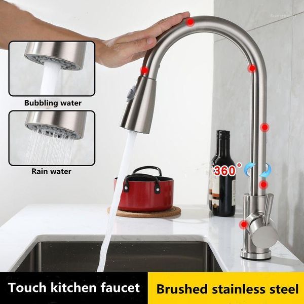 color kitchen faucet touch sensor stainless steel faucetpull-out rotary household and cold mixer tap hardware accessories1
color kitchen faucet touch sensor stainless steel faucetpull-out rotary household and cold mixer tap hardware accessories1