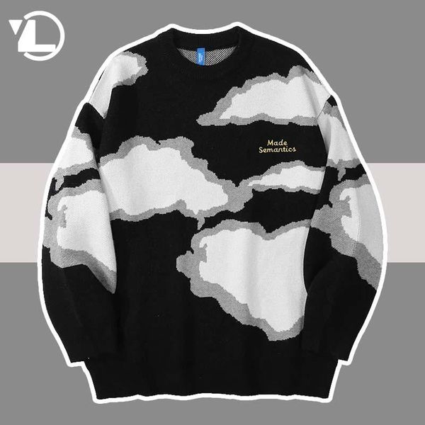 men's sweaters mens cloud embroidery knitted sweater hip hop streetwear harajuku letter pullover 2021 autumn cotton casual loose women, White;black
men's sweaters mens cloud embroidery knitted sweater hip hop streetwear harajuku letter pullover 2021 autumn cotton casual loose women, White;black