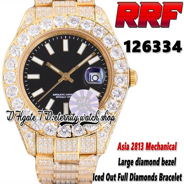 2022 rrf 126334 126300 2813 automatic mechanical mens watch 126234 large diamonds bezel black dial 316l steel fully iced out diamond gold br, Slivery;brown
2022 rrf 126334 126300 2813 automatic mechanical mens watch 126234 large diamonds bezel black dial 316l steel fully iced out diamond gold br, Slivery;brown
