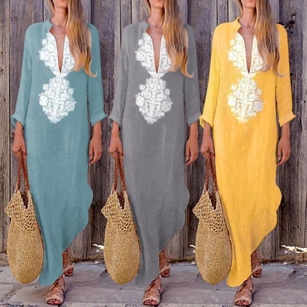 ly fashion boho holiday women dress long sleeve print loose straight ankle length v-neck 3 style casual dresses, Black;gray
ly fashion boho holiday women dress long sleeve print loose straight ankle length v-neck 3 style casual dresses, Black;gray
