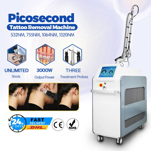 755nm honeycomb lens pico second laser tattoo removal system picosecond tattoos pigment removal skin resurfacing beauty equipment 3 probes n