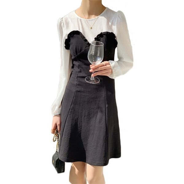 women contrast color spring summer plus size dress splicing ladies hepburn slim style mini female trend lr1035 210531, Black;gray
women contrast color spring summer plus size dress splicing ladies hepburn slim style mini female trend lr1035 210531, Black;gray