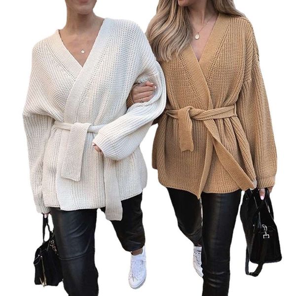 autumn and winter thick stick needle knitted cardigan small long sleeve with belt loose sweater, White;black
autumn and winter thick stick needle knitted cardigan small long sleeve with belt loose sweater, White;black