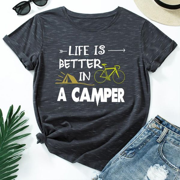 women's t-shirt life is better in a camper travel graphic tees for women cotton short sleeve tee woman t-shirts female shirt summer cl, White
women's t-shirt life is better in a camper travel graphic tees for women cotton short sleeve tee woman t-shirts female shirt summer cl, White